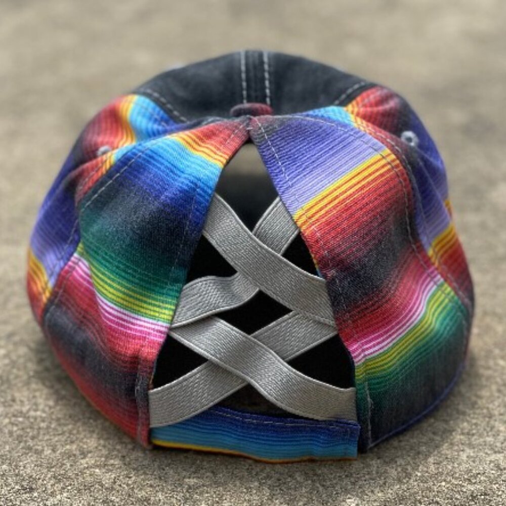 Crisscross Ponytail Serape Back Cap - Picture 3 of 3